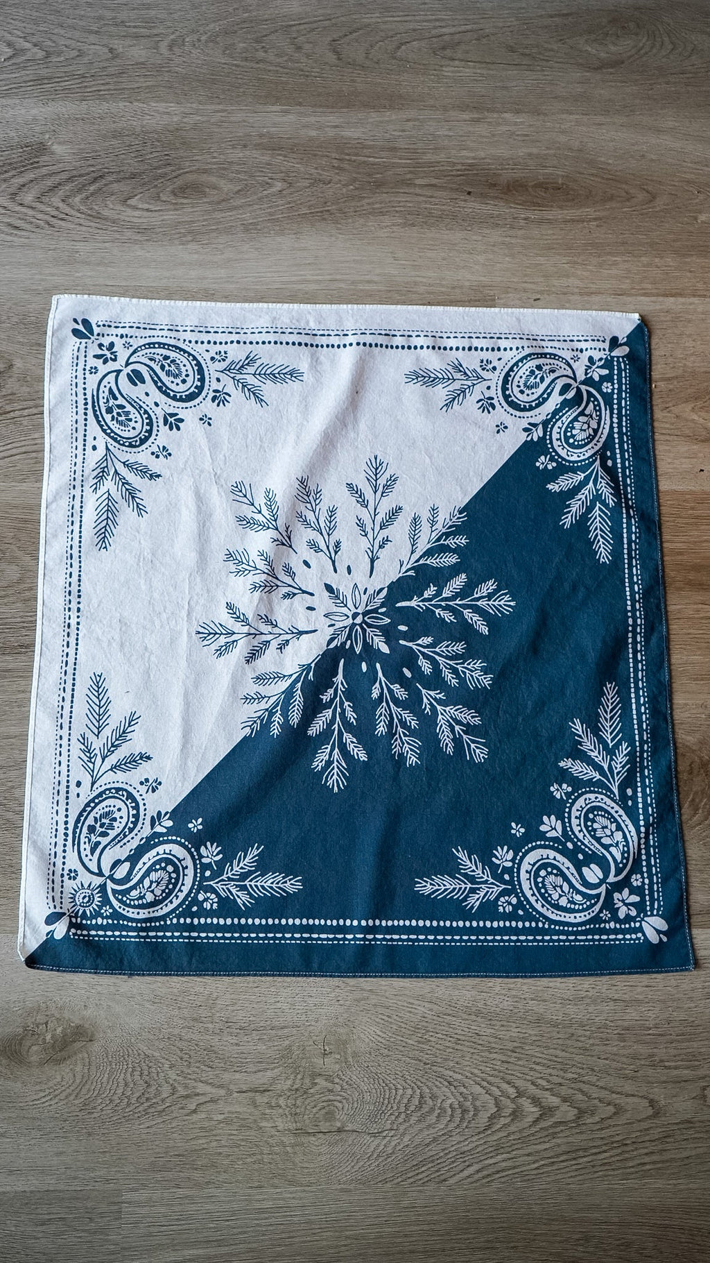 Slate Blue and White Bandana