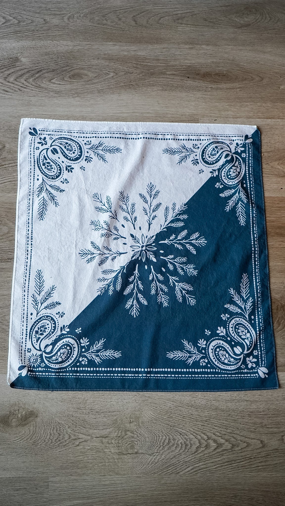 Slate Blue and White Bandana