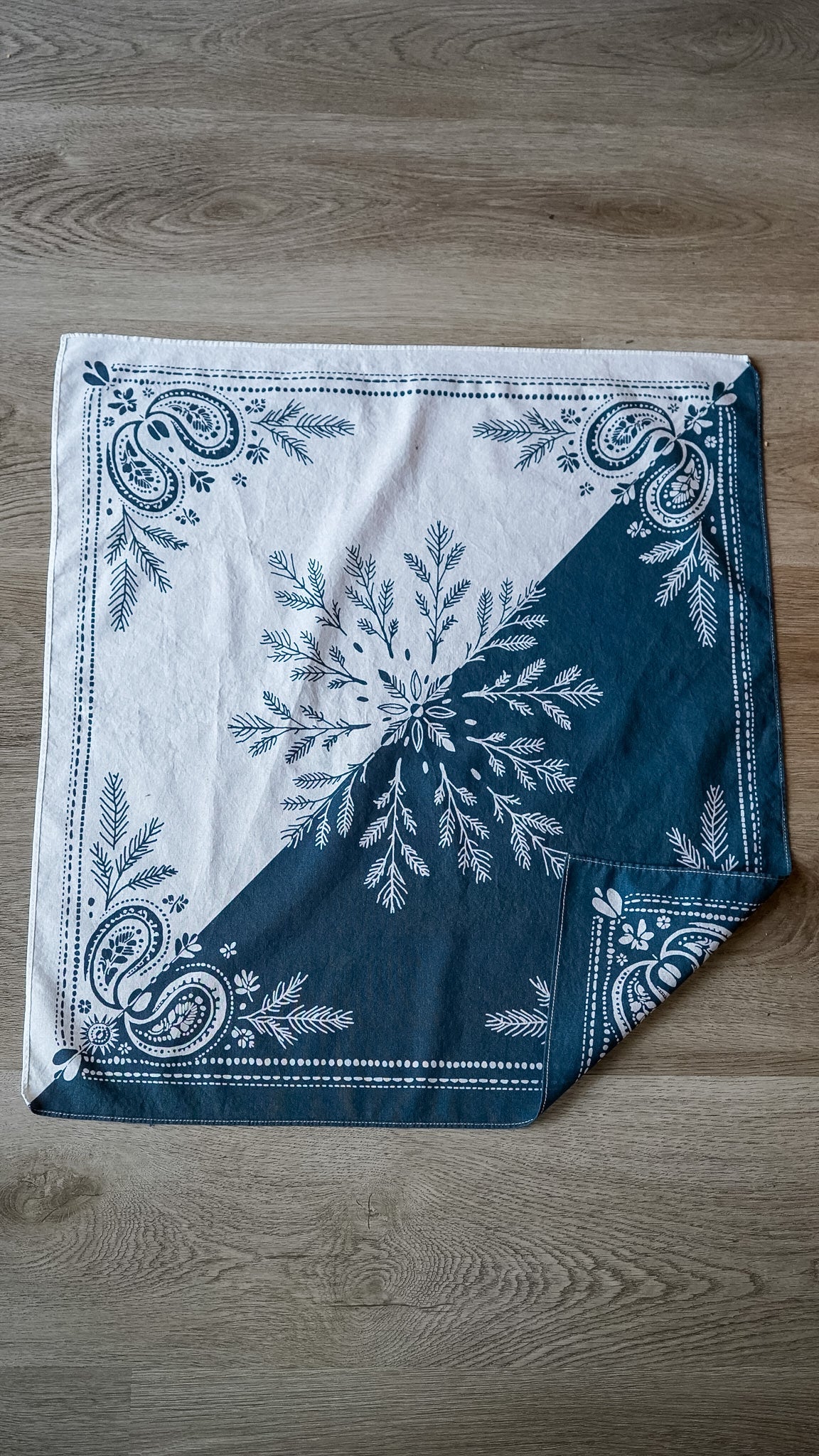 Slate Blue and White Bandana