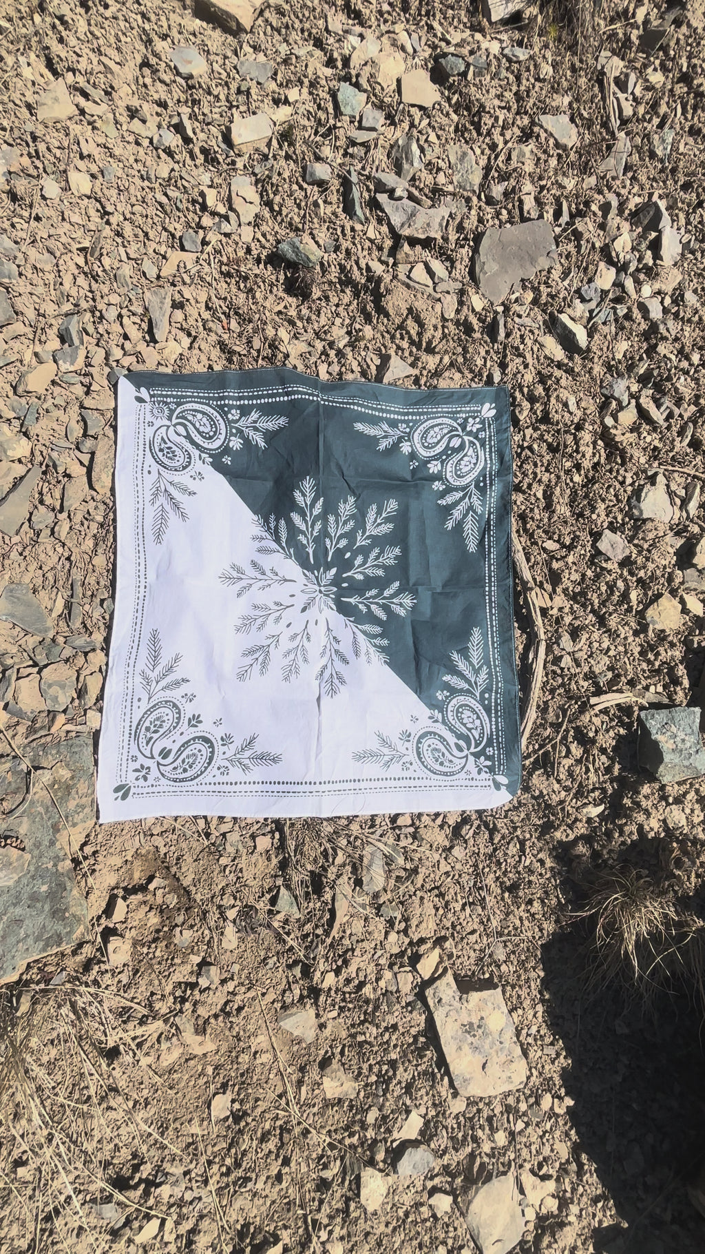 Slate Blue and White Bandana
